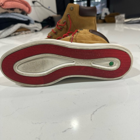 Timberland Tan and Red High-Top Shoes - Picture 5 of 5